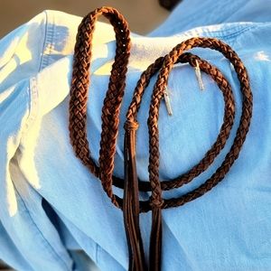Leather Braided Crossbody Purse Strap